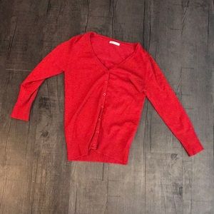 Red short cardigan